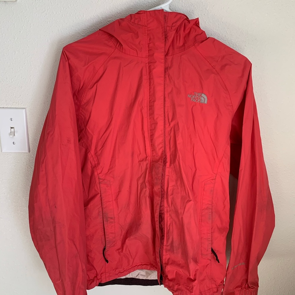 Hot pink North Face windbreaker/rain coat